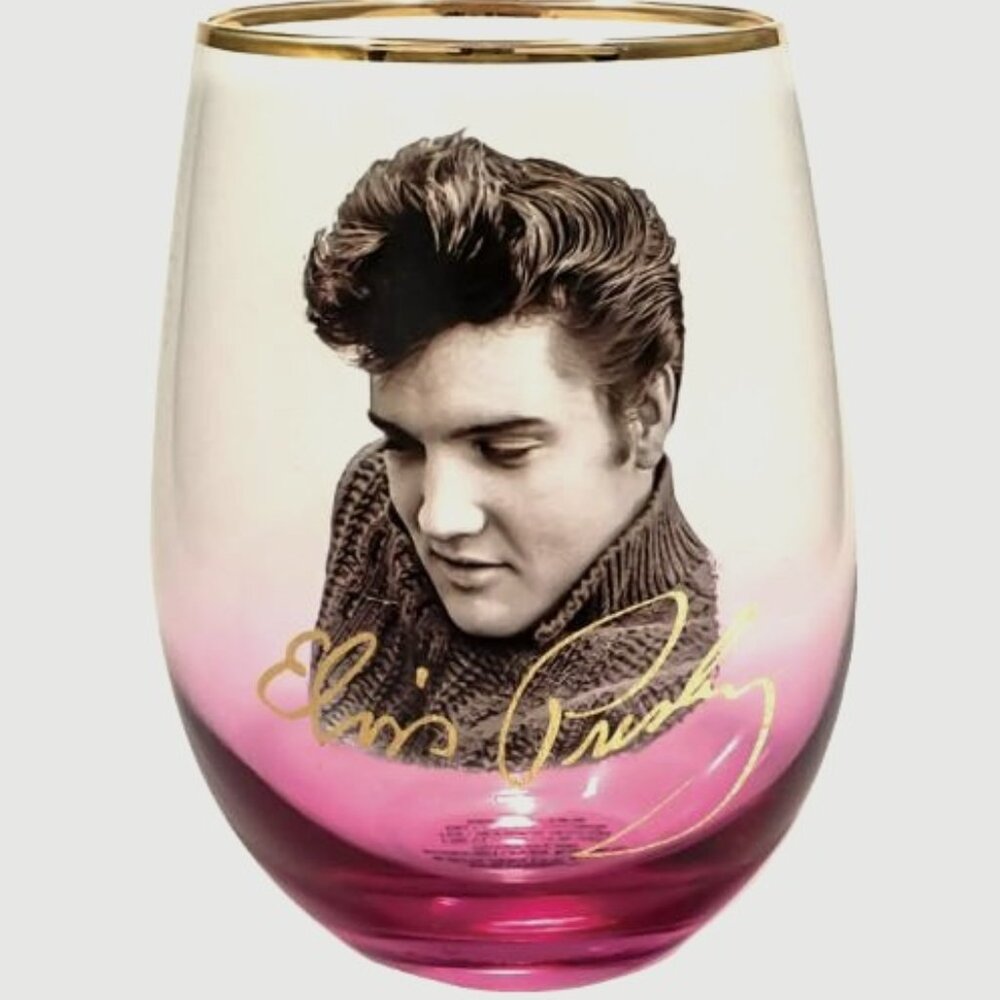 Elvis Presley Stemless Wine Glass Spoontiques BRAND NEW IN BOX